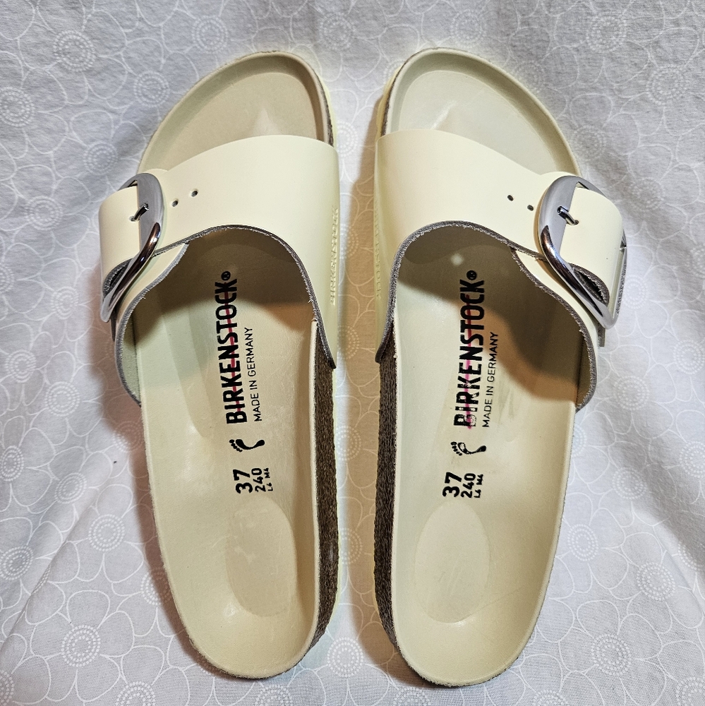Women's Birkenstock Madrid Big Buckle Leather Slides US Size 6-6.5 EUSize 37 - Picture 6 of 11